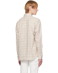 hellbeige Flanell Langarmhemd mit Karomuster von Theory