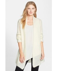 hellbeige flauschige Strickjacke