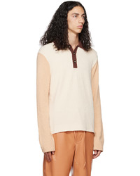 hellbeige Fleece-Polo Pullover von Nanushka