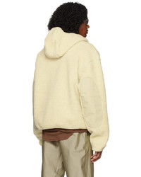 hellbeige Fleece-Pullover mit einem Kapuze von Entire studios