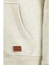 hellbeige Fleece-Pullover mit einem Kapuze von BLEND