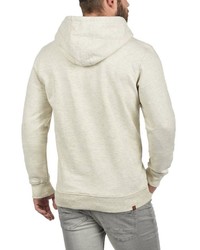 hellbeige Fleece-Pullover mit einem Kapuze von BLEND