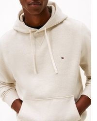 hellbeige Fleece-Pullover mit einem Kapuze von Tommy Hilfiger
