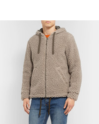 hellbeige Fleece-Pullover mit einem Kapuze von Aspesi