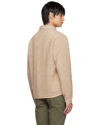 hellbeige Fleece-Shirtjacke von Universal Works