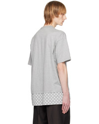 hellbeige gepunktetes T-Shirt mit einem Rundhalsausschnitt von Comme des Garcons Homme