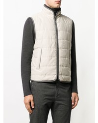 hellbeige gesteppte ärmellose Jacke von Canali