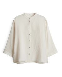 hellbeige gesteppte Bluse mit Knöpfen von Opus