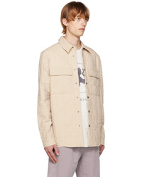 hellbeige gesteppte Shirtjacke von Ksubi