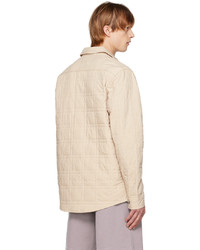 hellbeige gesteppte Shirtjacke von Ksubi