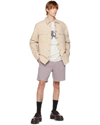 hellbeige gesteppte Shirtjacke von Ksubi