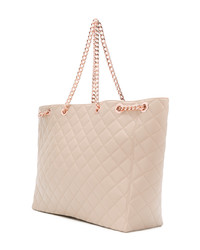 hellbeige gesteppte Shopper Tasche von Designinverso