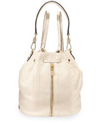 hellbeige gesteppter Leder Rucksack