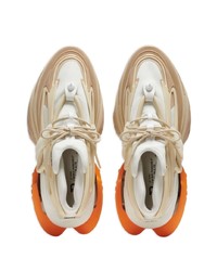 hellbeige Gummi niedrige Sneakers von Balmain