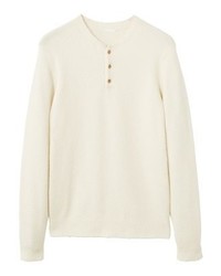hellbeige Henley-Pullover von Mango