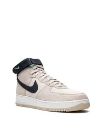 hellbeige hohe Sneakers aus Leder von Nike