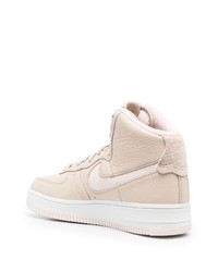 hellbeige hohe Sneakers aus Leder von Nike