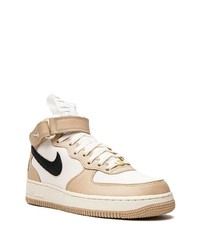 hellbeige hohe Sneakers aus Leder von Nike