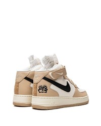 hellbeige hohe Sneakers aus Leder von Nike