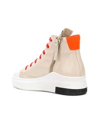 hellbeige hohe Sneakers aus Leder von Cinzia Araia