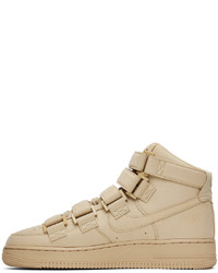 hellbeige hohe Sneakers aus Leder von Nike