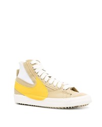 hellbeige hohe Sneakers aus Leder von Nike