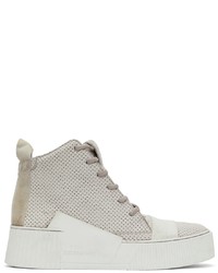 hellbeige hohe Sneakers aus Leder von Boris Bidjan Saberi