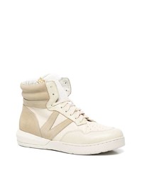 hellbeige hohe Sneakers aus Leder von VISVIM