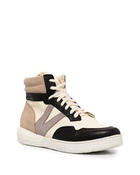 hellbeige hohe Sneakers aus Leder von VISVIM