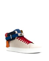 hellbeige hohe Sneakers aus Leder von Buscemi