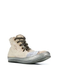 hellbeige hohe Sneakers aus Leder von A Diciannoveventitre