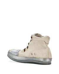 hellbeige hohe Sneakers aus Leder von A Diciannoveventitre