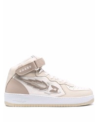 hellbeige hohe Sneakers aus Leder von Enterprise Japan