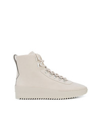 hellbeige hohe Sneakers aus Leder von Fear Of God