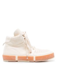 hellbeige hohe Sneakers aus Leder von Guidi