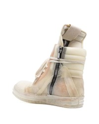 hellbeige hohe Sneakers aus Leder von Rick Owens