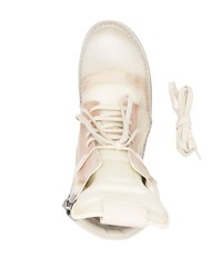 hellbeige hohe Sneakers aus Leder von Rick Owens