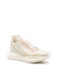 hellbeige hohe Sneakers aus Leder von Rick Owens