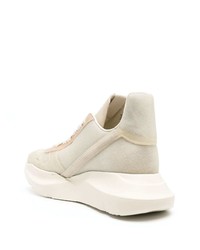 hellbeige hohe Sneakers aus Leder von Rick Owens