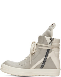 hellbeige hohe Sneakers aus Leder von Rick Owens