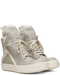 hellbeige hohe Sneakers aus Leder von Rick Owens