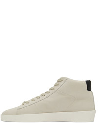 hellbeige hohe Sneakers aus Leder von Essentials