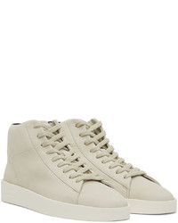 hellbeige hohe Sneakers aus Leder von Essentials