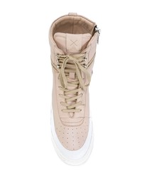 hellbeige hohe Sneakers aus Leder von Newams