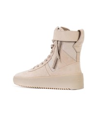 hellbeige hohe Sneakers aus Leder von Fear Of God