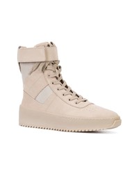 hellbeige hohe Sneakers aus Leder von Fear Of God