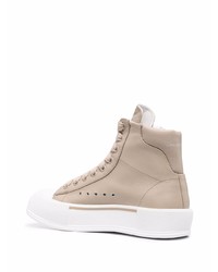 hellbeige hohe Sneakers aus Leder von Alexander McQueen