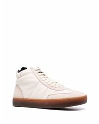 hellbeige hohe Sneakers aus Leder von Officine Creative