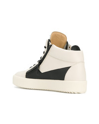 hellbeige hohe Sneakers aus Leder von Giuseppe Zanotti Design