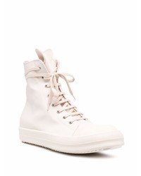 hellbeige hohe Sneakers aus Leder von Rick Owens DRKSHDW